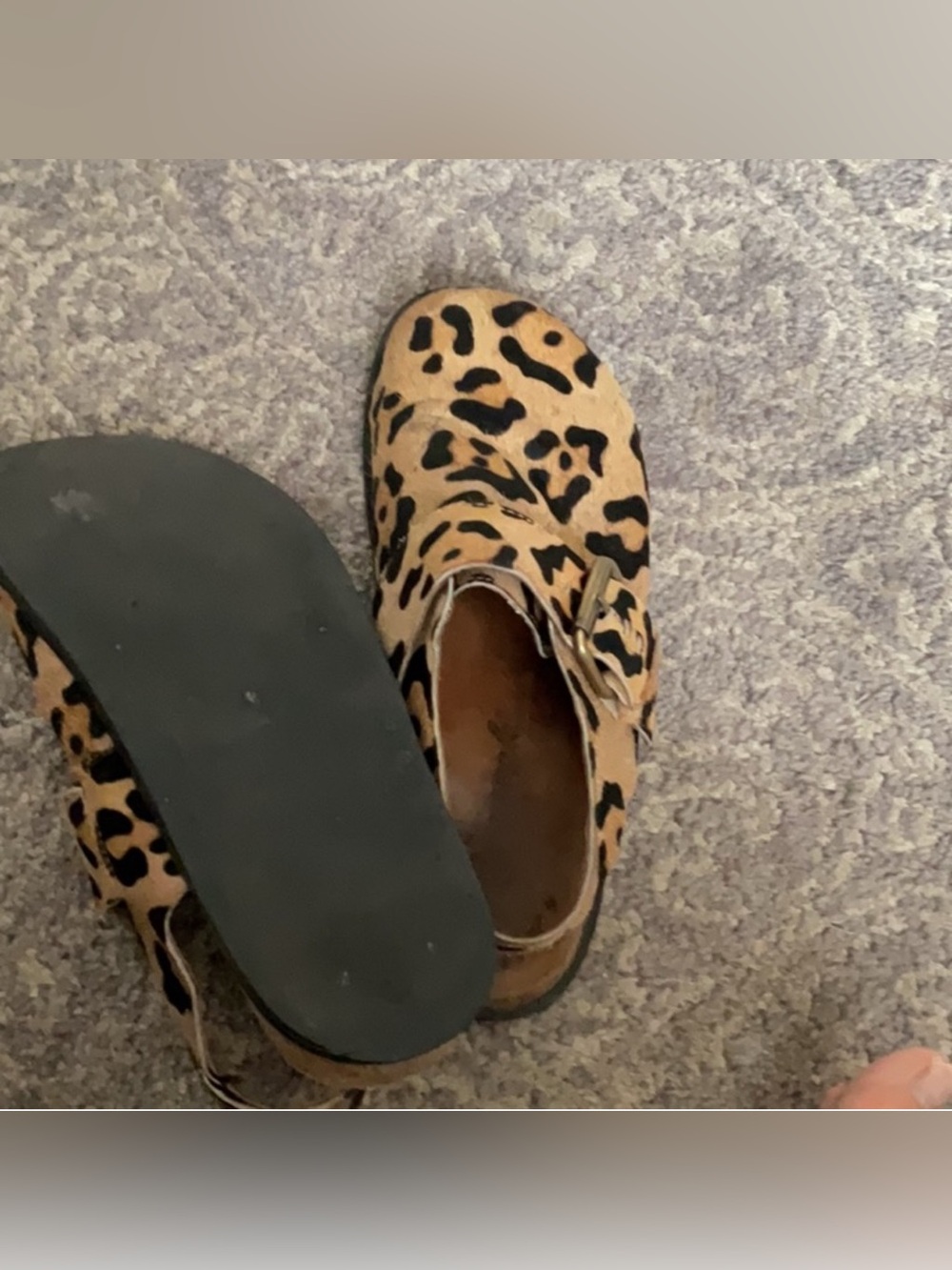 Free People Leopard Print Slingback Mules in Tan and Black - Picture 9 of 11